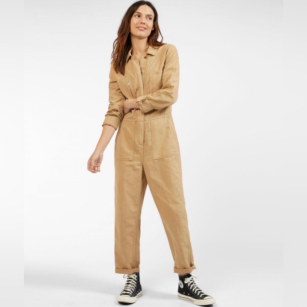 OUTERKNOWN Station Jumpsuit In Color Sand - Organic Cotton
